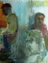 Tria 2001 acrylique et crayon sur papier, 24x18cm