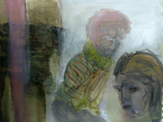 Tria 2001 acrylique et crayon sur papier,18x24cm