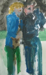 A l'oreille 2000 acrylique sur papier, 24x18cm