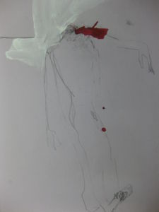 Il est déjà trop tard technique mixte sur papier 2003, 39x28cm
