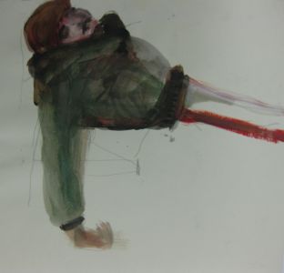 Il est déjà trop tard 2004 acrylique et crayon sur papier, 30x30cm