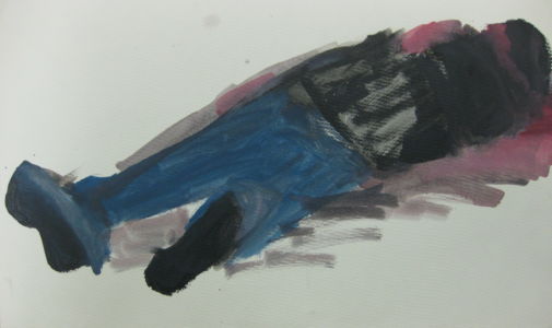 Sommeil profond 2008 acrylique sur papier, 29x50cm