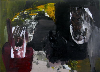 Dead End 2016 acrylique et collage sur toile, 24x33cm