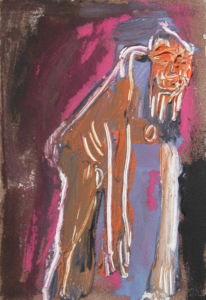 Sans titre 2008 acrylique et craie sur papier, 14x10cm