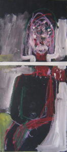 Portrait de famille 2008 acrylique et pastel sur papier, 49x21cm