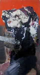 Une autre histoire 2018 acrylique et collage sur toile, 22x12cm