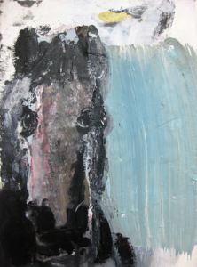 Lieux d'Etres 2020 acrylique et collage sur toile, 22x16cm