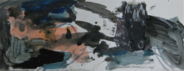 Une autre histoire 2017 encre et acrylique 25x65cm