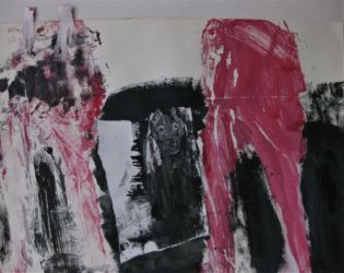 Dead End 2017 acrylique et collage 50x67cm