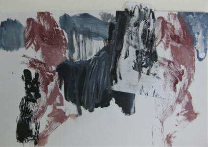 Une autre histoire 2018 acrylique et collage 35x50cm
