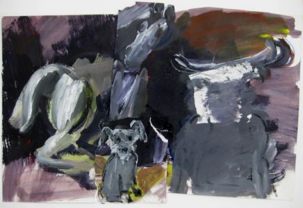 Une autre histoire 2018 acrylique , encre et collage 30x51cm