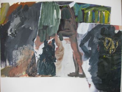 Une autre histoire 2018, acrylique , encre et collage 38x50cm (2)