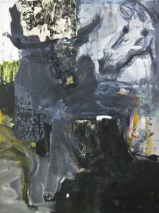 Une autre histoire 2018 acrylique, pastel et collage 44x58,5cm