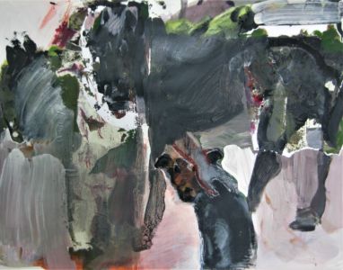 Lieux d'Etres 2020 acrylique, encre, pastel, gouache et collage sur papier 50x65cm