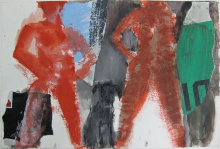 Lieux d'Etres 2020 encre, gouache, acrylique et collage sur papier, 39x57cm