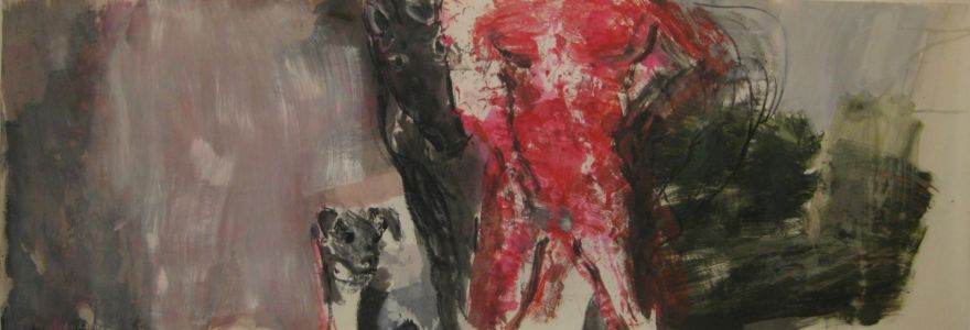 Une autre histoire 2020 fusain, acrylique et encre sur papier, 100x290cm