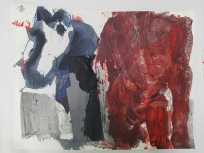 Lieux d'êtres 2020 encre, pastel, acrylique et collage sur papier, 50x65cm