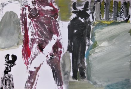 Lieux d'êtres 2020 acrylique sur papier, 21x29,7cm