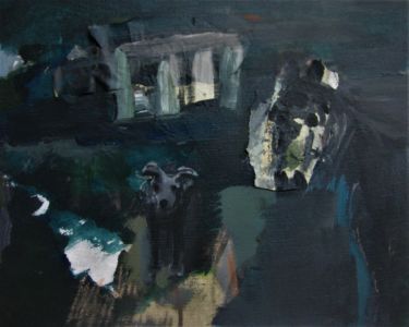 Lieux d'êtres acrylique et collage sur toile, 33x41cm