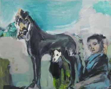 Lieux d'êtres 2020 acrylique et collage sur toile, 33x41cm